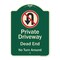 Signmission Designer Series-Private Driveway Dead End No Turn Around With Symbol, 24" x 18", G-1824-9924 A-DES-G-1824-9924 - alternate 1